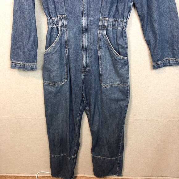 Etica Zeta Denim Long Sleeve Zip Up Jumpsuit Size Large - Picture 3 of 8